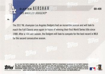 2018 Topps Now Road to Opening Day Los Angeles Dodgers #OD408 Clayton Kershaw Back