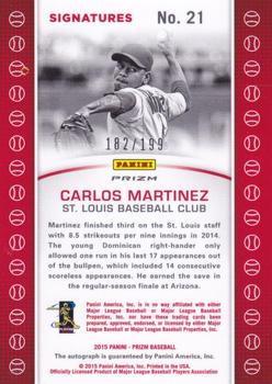 2015 Panini Prizm - Baseball Signatures Prizm Camo #21 Carlos Martinez Back