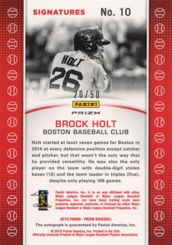 2015 Panini Prizm - Baseball Signatures Prizm Tie Dyed #10 Brock Holt Back