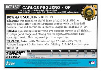 2010 Bowman Chrome - Prospects Autographs #BCP187 Carlos Peguero Back