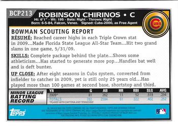 2010 Bowman Chrome - Prospects Autographs #BCP213 Robinson Chirinos Back