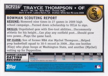 2010 Bowman Chrome - Prospects Autographs #BCP214 Trayce Thompson Back