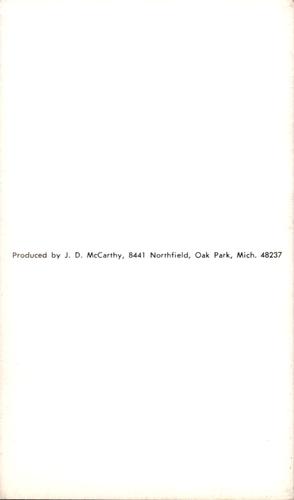 1968 JD McCarthy Postcards #NNO Vic Davalillo Back