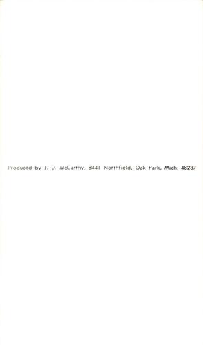 1968 JD McCarthy Postcards #NNO Russ Snyder Back