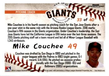2016 Grandstand San Jose Giants #33 Mike Couchee Back