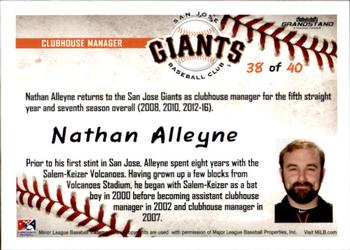 2016 Grandstand San Jose Giants #38 Nathan Alleyne Back