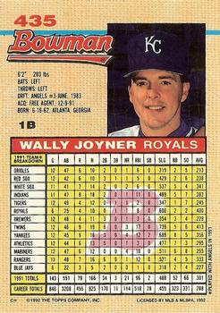 1992 Bowman #435 Wally Joyner Back