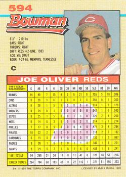 1992 Bowman #594 Joe Oliver Back