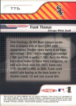 2004 Topps Total - Total Topps #TT5 Frank Thomas Back