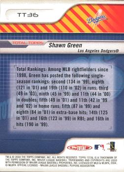 2004 Topps Total - Total Topps #TT36 Shawn Green Back