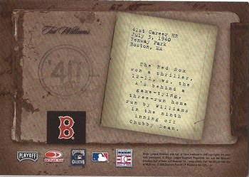 2005 Leaf Limited - Biography #NNO Ted Williams Back