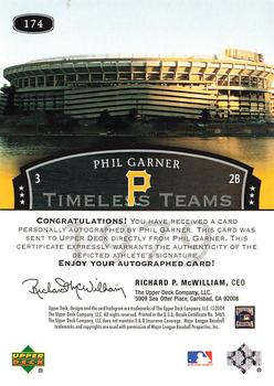 2004 Upper Deck Legends Timeless Teams - Autographs #174 Phil Garner Back
