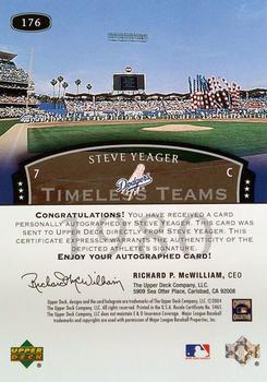 2004 Upper Deck Legends Timeless Teams - Autographs #176 Steve Yeager Back