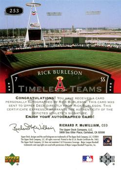 2004 Upper Deck Legends Timeless Teams - Autographs #253 Rick Burleson Back