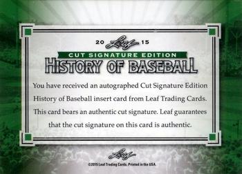 2015 Leaf Cut Signature History of Baseball Edition #NNO Charlie Gehringer Back