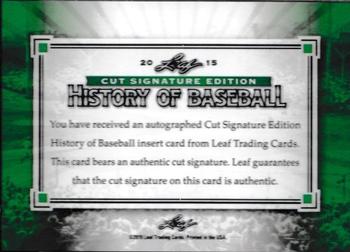 2015 Leaf Cut Signature History of Baseball Edition #NNO Harmon Killebrew Back