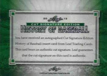 2015 Leaf Cut Signature History of Baseball Edition #NNO Jocko Conlan Back
