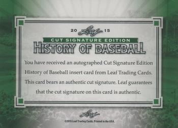 2015 Leaf Cut Signature History of Baseball Edition #NNO Gary Carter Back