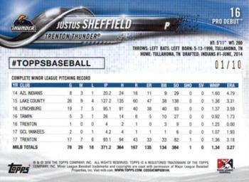 2018 Topps Pro Debut - Red #16 Justus Sheffield Back