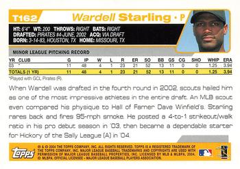 2004 Topps Traded & Rookies #T162 Wardell Starling Back