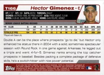 2004 Topps Traded & Rookies #T166 Hector Gimenez Back