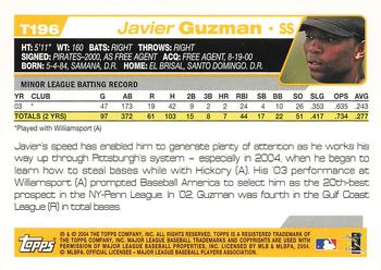 2004 Topps Traded & Rookies #T196 Javier Guzman Back