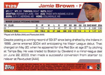 2004 Topps Traded & Rookies #T129 Jamie Brown Back