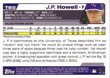2004 Topps Traded & Rookies #T85 J.P. Howell Back