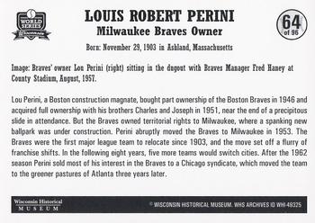 2007 Wisconsin Historical Museum World Series Wisconsin #64 Lou Perini Back