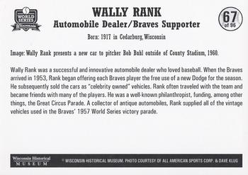 2007 Wisconsin Historical Museum World Series Wisconsin #67 Wally Rank Back