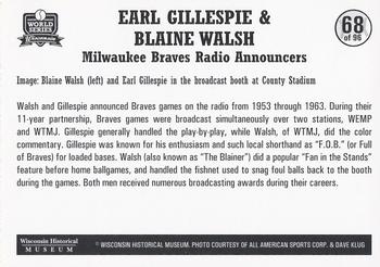 2007 Wisconsin Historical Museum World Series Wisconsin #68 Earl Gillespie / Blaine Walsh Back