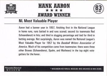 2007 Wisconsin Historical Museum World Series Wisconsin #83 Hank Aaron Back