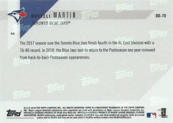 2018 Topps Now Road to Opening Day Toronto Blue Jays #OD-70 Russell Martin Back