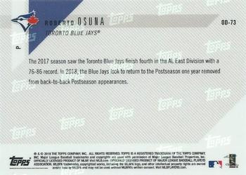 2018 Topps Now Road to Opening Day Toronto Blue Jays #OD-73 Roberto Osuna Back
