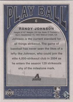 2004 Upper Deck Play Ball - Blue #6 Randy Johnson Back