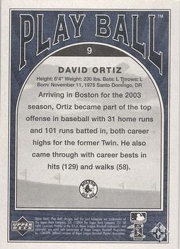 2004 Upper Deck Play Ball - Blue #9 David Ortiz Back