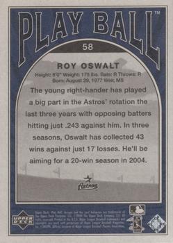 2004 Upper Deck Play Ball - Blue #58 Roy Oswalt Back