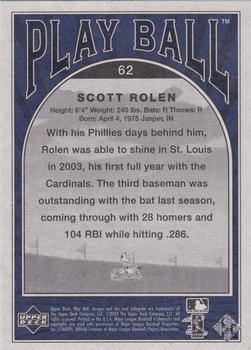 2004 Upper Deck Play Ball - Blue #62 Scott Rolen Back