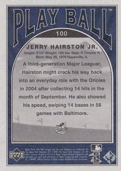 2004 Upper Deck Play Ball - Blue #100 Jerry Hairston Jr. Back