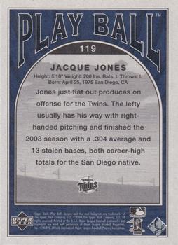 2004 Upper Deck Play Ball - Blue #119 Jacque Jones Back
