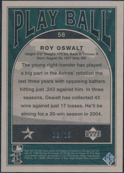 2004 Upper Deck Play Ball - Green #58 Roy Oswalt Back