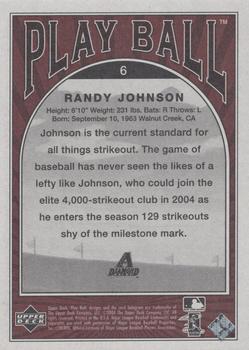 2004 Upper Deck Play Ball - Parallel 175 #6 Randy Johnson Back