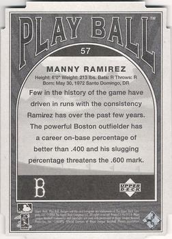2004 Upper Deck Play Ball - Parallel 175 #57 Manny Ramirez Back