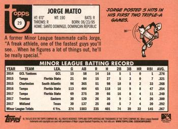 2018 Topps Heritage Minor League #29 Jorge Mateo Back