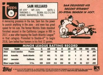 2018 Topps Heritage Minor League #78 Sam Hilliard Back
