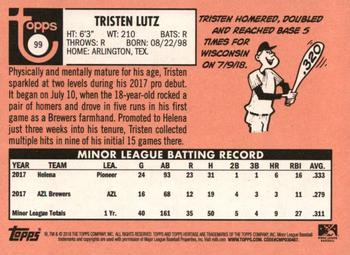 2018 Topps Heritage Minor League #99 Tristen Lutz Back