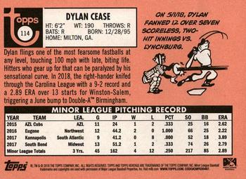 2018 Topps Heritage Minor League #114 Dylan Cease Back