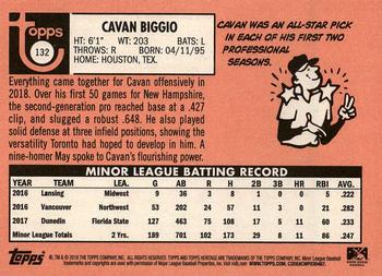 2018 Topps Heritage Minor League #132 Cavan Biggio Back