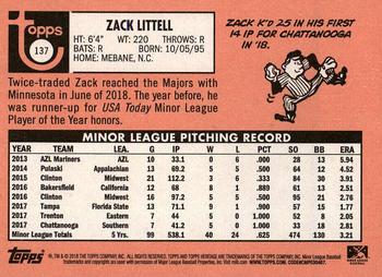2018 Topps Heritage Minor League #137 Zack Littell Back