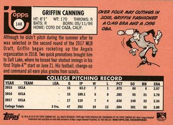 2018 Topps Heritage Minor League #148 Griffin Canning Back